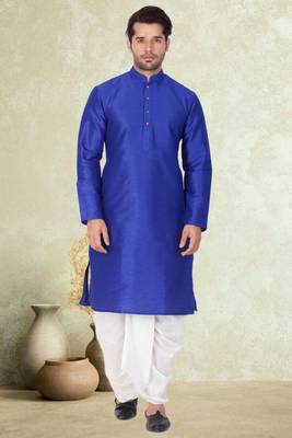 Art silk plain dhoti kurta set 1