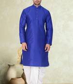 Art silk plain dhoti kurta set