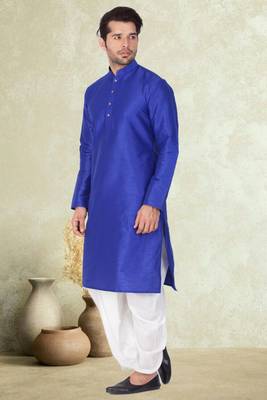 Art silk plain dhoti kurta set 2