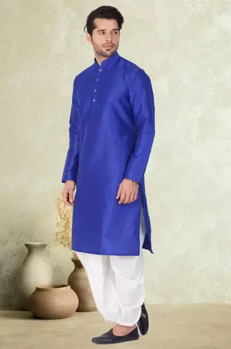 Art silk plain dhoti kurta set