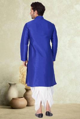 Art silk plain dhoti kurta set 4