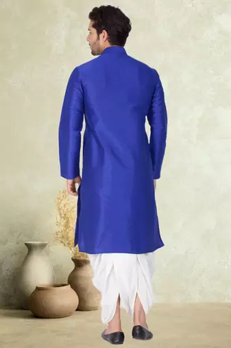 Art silk plain dhoti kurta set