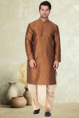 Art silk plain dhoti kurta set 1