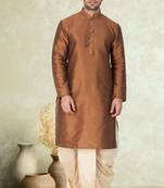 Art silk plain dhoti kurta set
