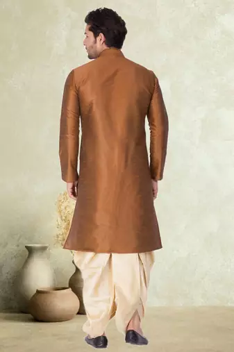 Art silk plain dhoti kurta set