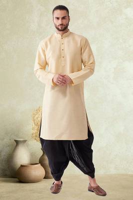 Art silk plain dhoti kurta set 1