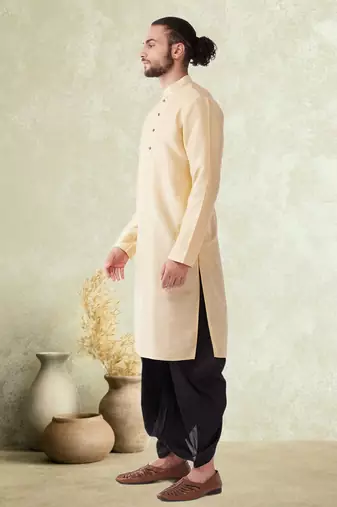 Art silk plain dhoti kurta set