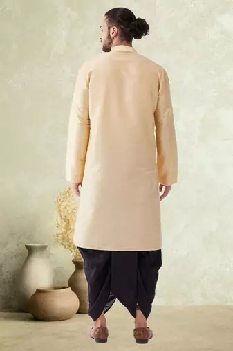 Art silk plain dhoti kurta set