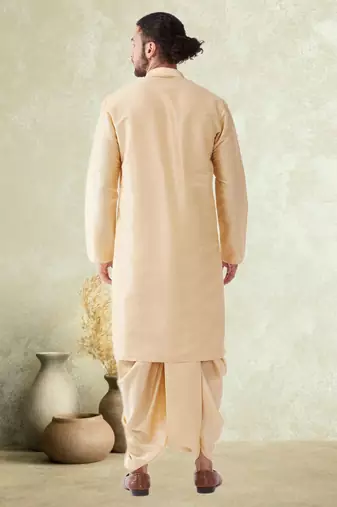 Art silk plain dhoti kurta set