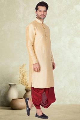 Art silk plain dhoti kurta set 2