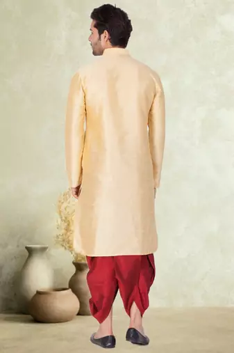 Art silk plain dhoti kurta set