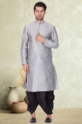 Art silk plain dhoti kurta set 1