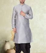 Art silk plain dhoti kurta set
