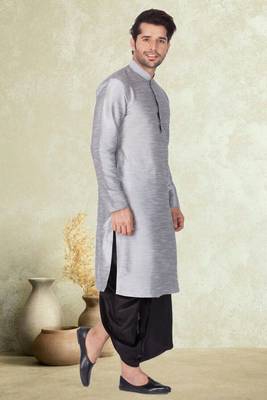 Art silk plain dhoti kurta set 2