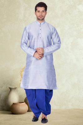 Art silk plain dhoti kurta set 1