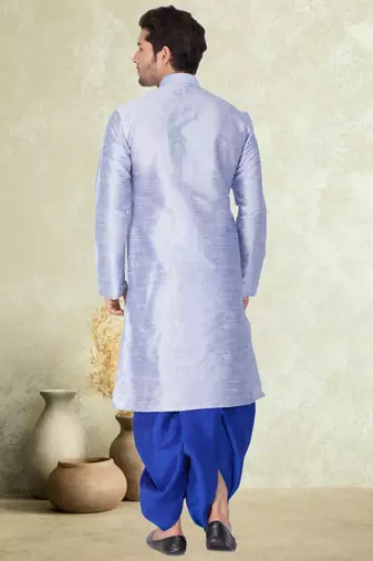 Art silk plain dhoti kurta set