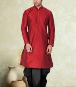 Art silk plain dhoti kurta set