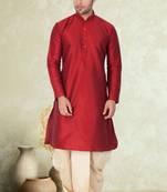 Art silk plain dhoti kurta set