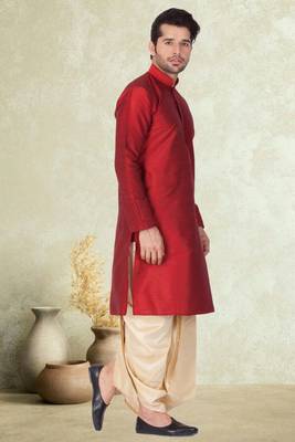 Art silk plain dhoti kurta set 2