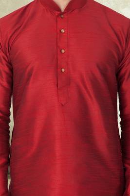 Art silk plain dhoti kurta set 3