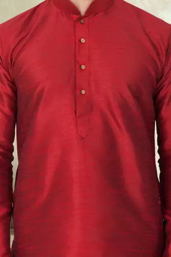 Art silk plain dhoti kurta set