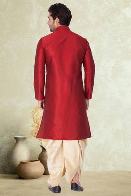 Art silk plain dhoti kurta set 4