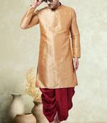 Art silk plain dhoti kurta set