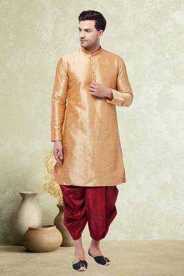 Art silk plain dhoti kurta set 2