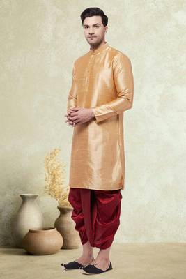Art silk plain dhoti kurta set 3