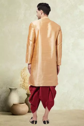 Art silk plain dhoti kurta set