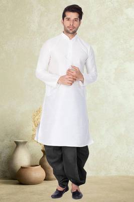 Art silk plain dhoti kurta set 1