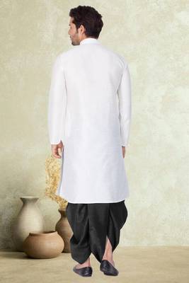 Art silk plain dhoti kurta set 4