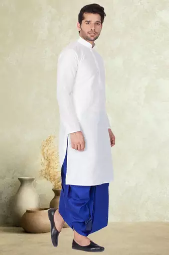 Art silk plain dhoti kurta set