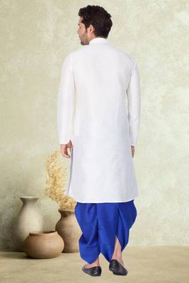 Art silk plain dhoti kurta set 4