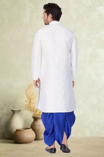 Art silk plain dhoti kurta set