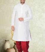 Art silk plain dhoti kurta set