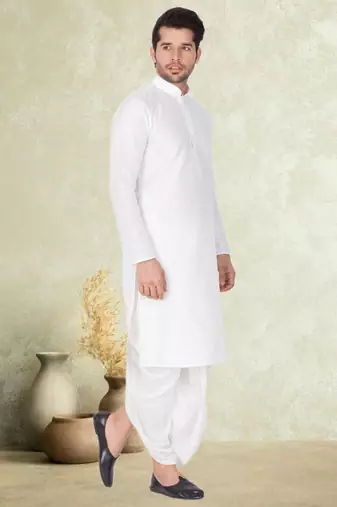 Art silk plain dhoti kurta set