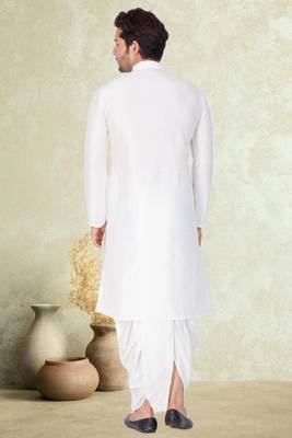 Art silk plain dhoti kurta set 4