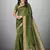 Green Cotton Organza c Woven Chit Pallu Border Saree