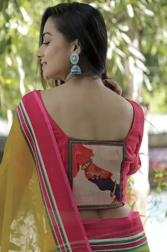Amazingly Figure Printed Green Linen Saree