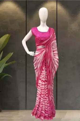 HEAVY JAPAN SATIN SHIBORI PRINT SAREE