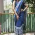  Ethnic Print Blue Traditional Linen Saree