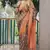  Ethnic Print Brown Traditional Linen Saree