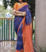 Smart Blue Traditional Fancy Saree In Linen c