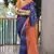 Smart Blue Traditional Fancy Saree In Linen c