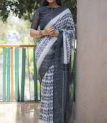 Smart White Traditional Fancy Saree In Linen c