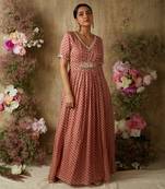Rust red anarkali