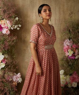 Rust red anarkali 2
