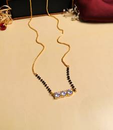 Latest gold plated american diamond mangalsutra