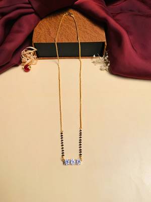 Latest gold plated american diamond mangalsutra 5